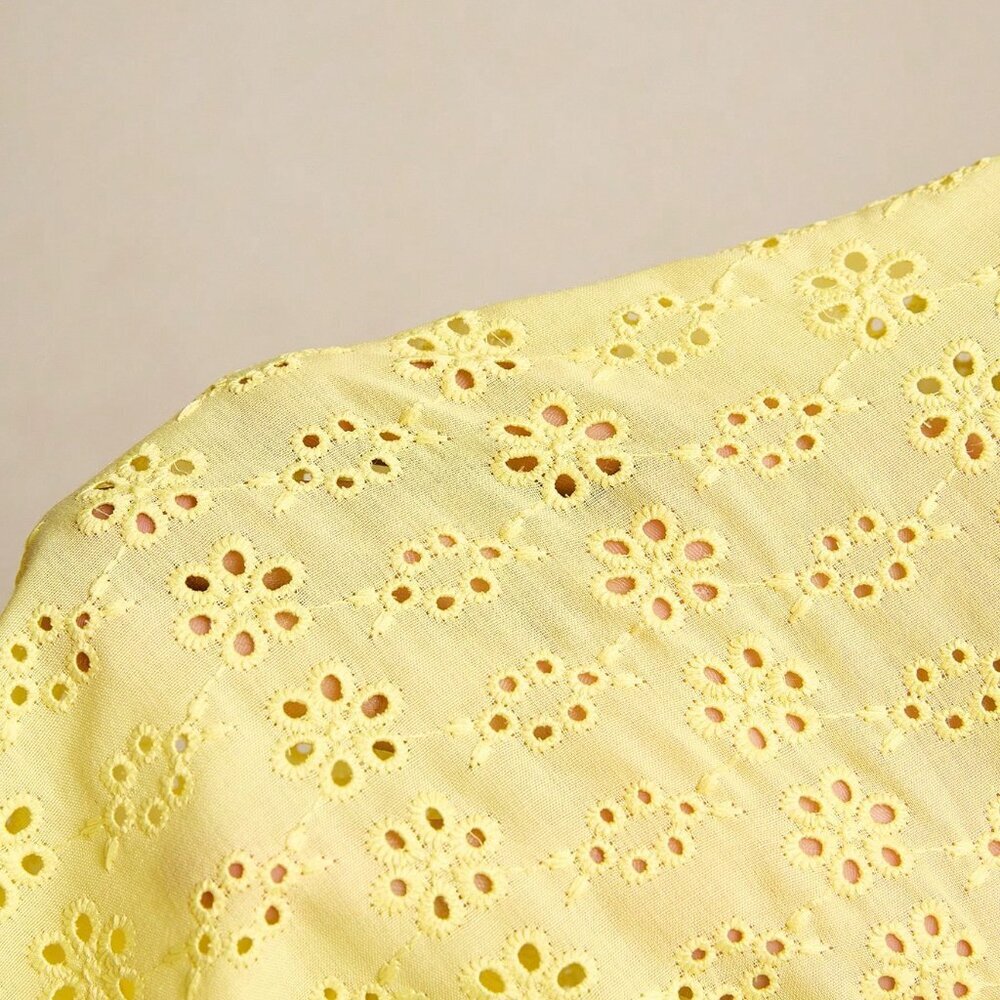 Yellow Boho Women's Embroidered Mini Dress - Picture 8 of 8